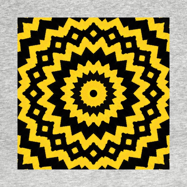 HIGHLY Visible Yellow and Black Line Kaleidoscope pattern (Seamless) 11 by Swabcraft